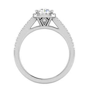 0.50 cts Solitaire Halo Diamond Shank Platinum Ring JL PT RH RD 173   Jewelove.US