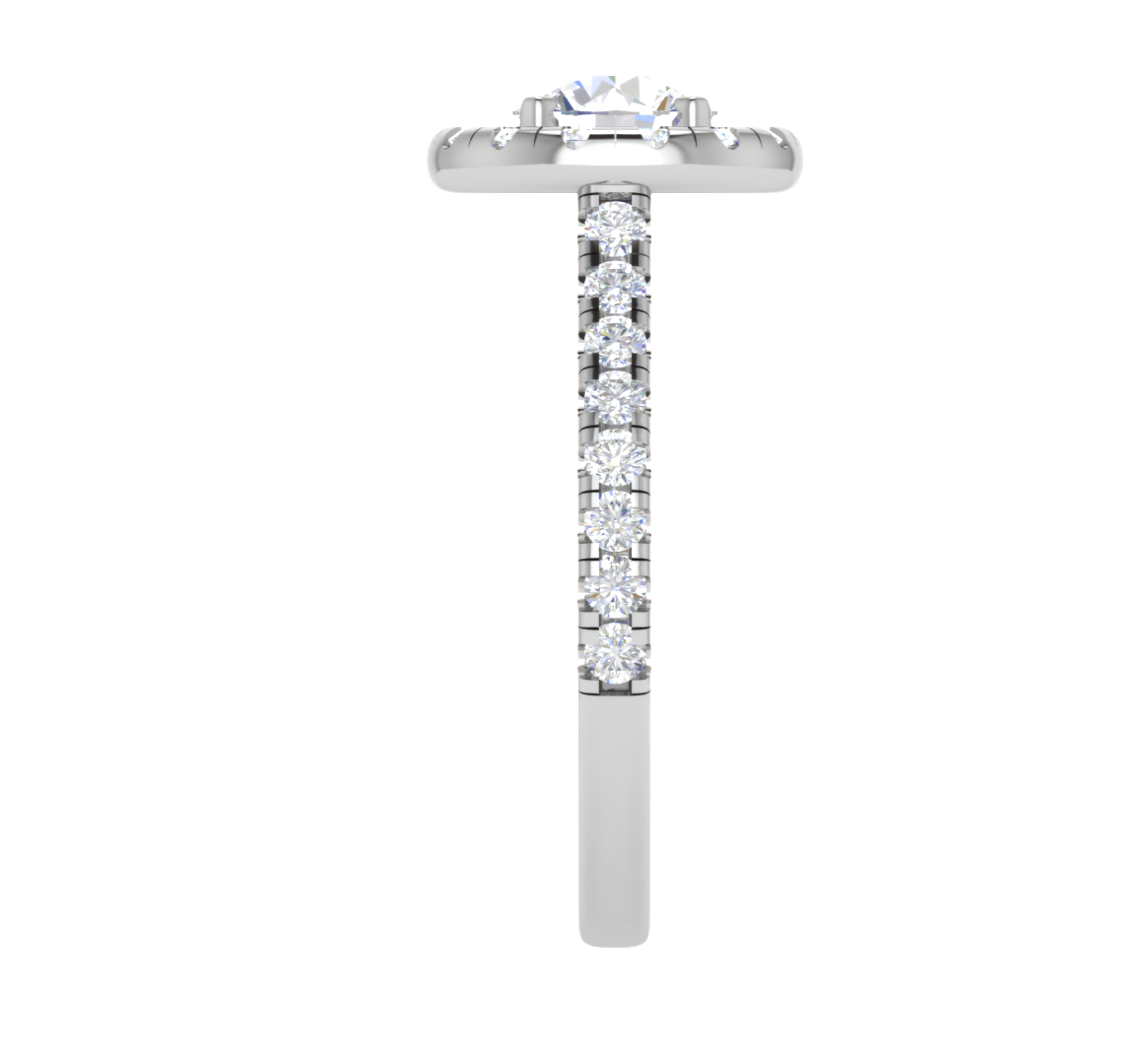 1.00 cts Solitaire Halo Diamond Shank Platinum Ring JL PT RH RD 103   Jewelove.US