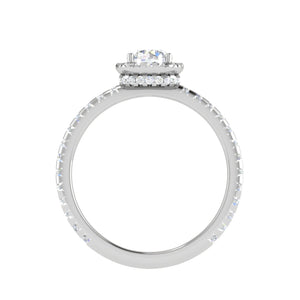 0.50 cts Solitaire Halo Diamond Shank Platinum Ring JL PT RH RD 243   Jewelove.US