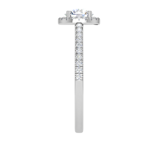 0.50 cts Solitaire Halo Diamond Shank Platinum Ring JL PT RH RD 114   Jewelove.US