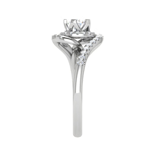0.30 cts Solitaire Double Halo Diamond Shank Platinum Ring JL PT RP RD 122   Jewelove.US