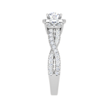 Load image into Gallery viewer, 0.50 cts Solitaire Square Halo Twisted Shank Platinum Ring JL PT R3 RD 172   Jewelove.US
