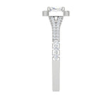 Load image into Gallery viewer, 0.50 cts Cushion Solitaire Platinum Halo Diamond Split Shank Ring JL PT RH CU 288   Jewelove.US
