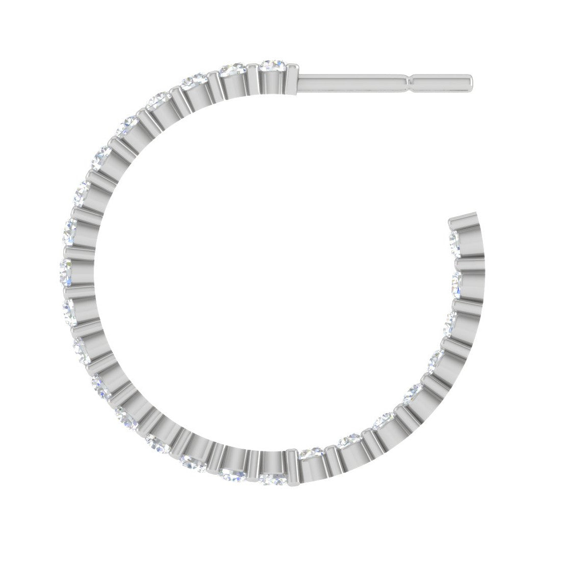 Platinum Diamond Hoop Bali Earrings for Women JL PT E DH RD 109   Jewelove.US