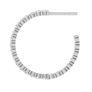 Platinum Diamond Hoop Bali Earrings for Women JL PT E DH RD 109   Jewelove.US