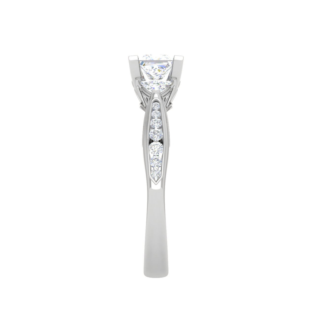 0.50cts Princess Cut Solitaire with Pear Diamond Platinum Ring JL PT RV PR 124   Jewelove.US