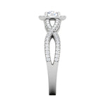 Load image into Gallery viewer, 0.50 cts Solitaire Halo Diamond Twisted Shank Platinum Ring JL PT RH RD 223   Jewelove.US
