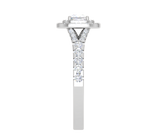 Load image into Gallery viewer, 0.50 cts Princess Cut Solitaire Square Double Halo Diamond Shank Platinum Ring JL PT RH PR 285   Jewelove.US
