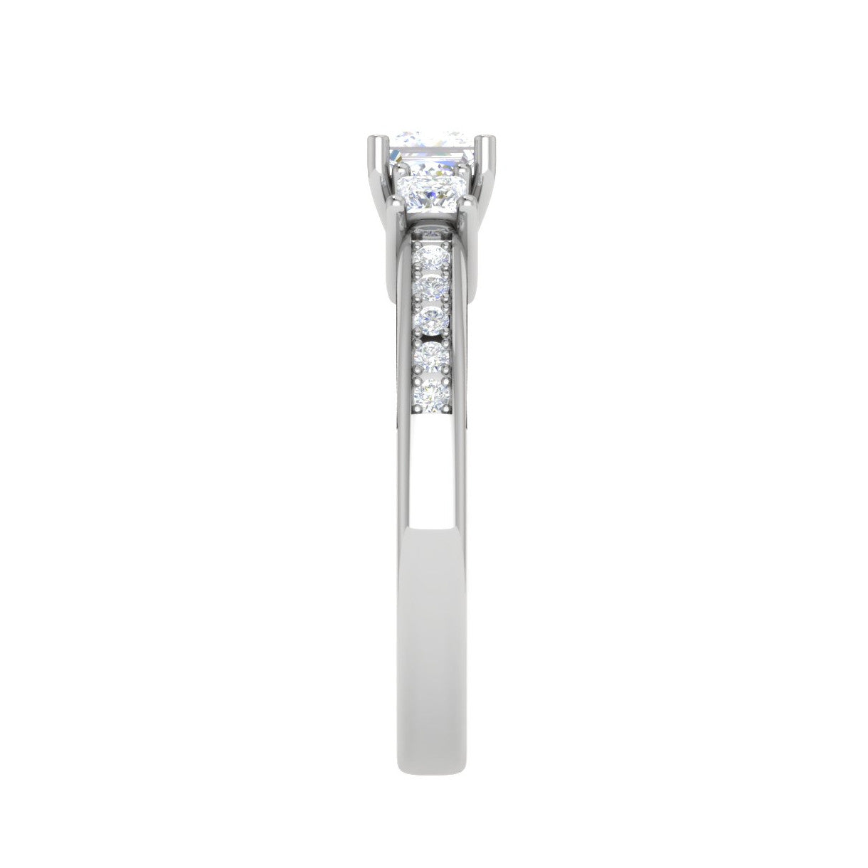 0.30cts. Princess Cut Diamond Split Shank Platinum Ring JL PT RP PR 213   Jewelove.US