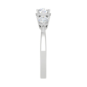 0.70 cts Solitaire with Pear Cut Diamond Accents Platinum Ring JL PT R3 RD 104   Jewelove.US