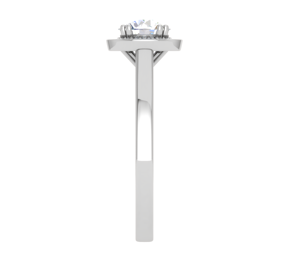 0.70 cts Solitaire Single Halo Platinum Ring JL PT RH RD 106   Jewelove.US