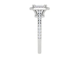 Load image into Gallery viewer, 0.70cts Emerald Cut Diamond Halo Diamond Shank Platinum Ring JL PT RH EM 133   Jewelove.US
