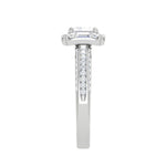 Load image into Gallery viewer, 0.50cts Princess Cut Solitaire Halo Diamond Split Shank Platinum Ring JL PT WB5509E   Jewelove.US
