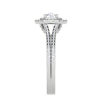 Load image into Gallery viewer, 0.50 cts Solitaire Double Square Halo Diamond Split Shank Platinum Ring JL PT RH RD 266   Jewelove.US
