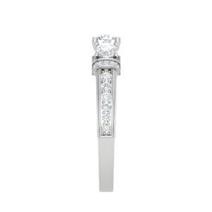 0.25 cts Solitaire Split Shank Diamond Platinum Ring for Women JL PT RV RD 117   Jewelove