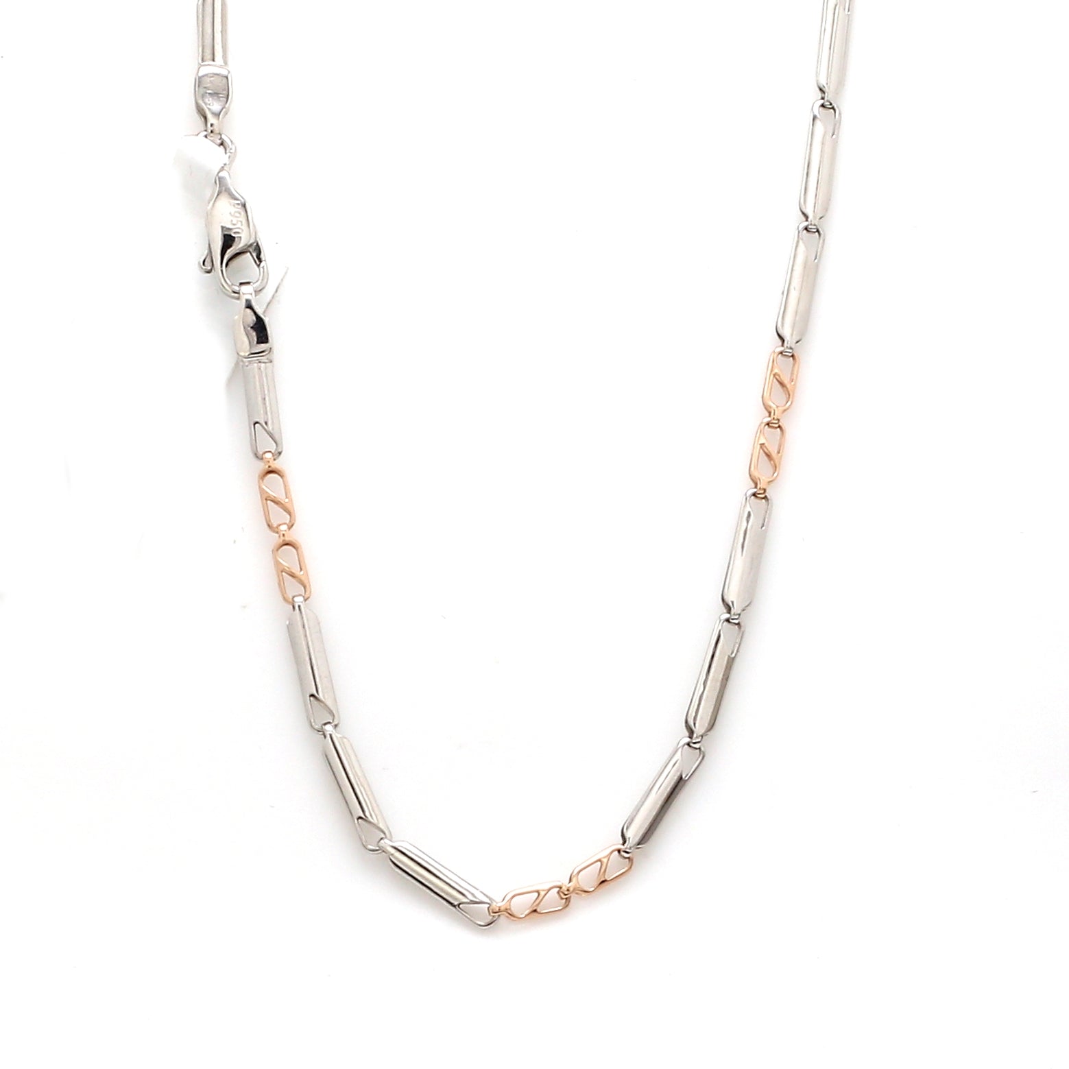 Designer Uni-Sex Platinum & Rose Gold Chain JL PT CH 1024