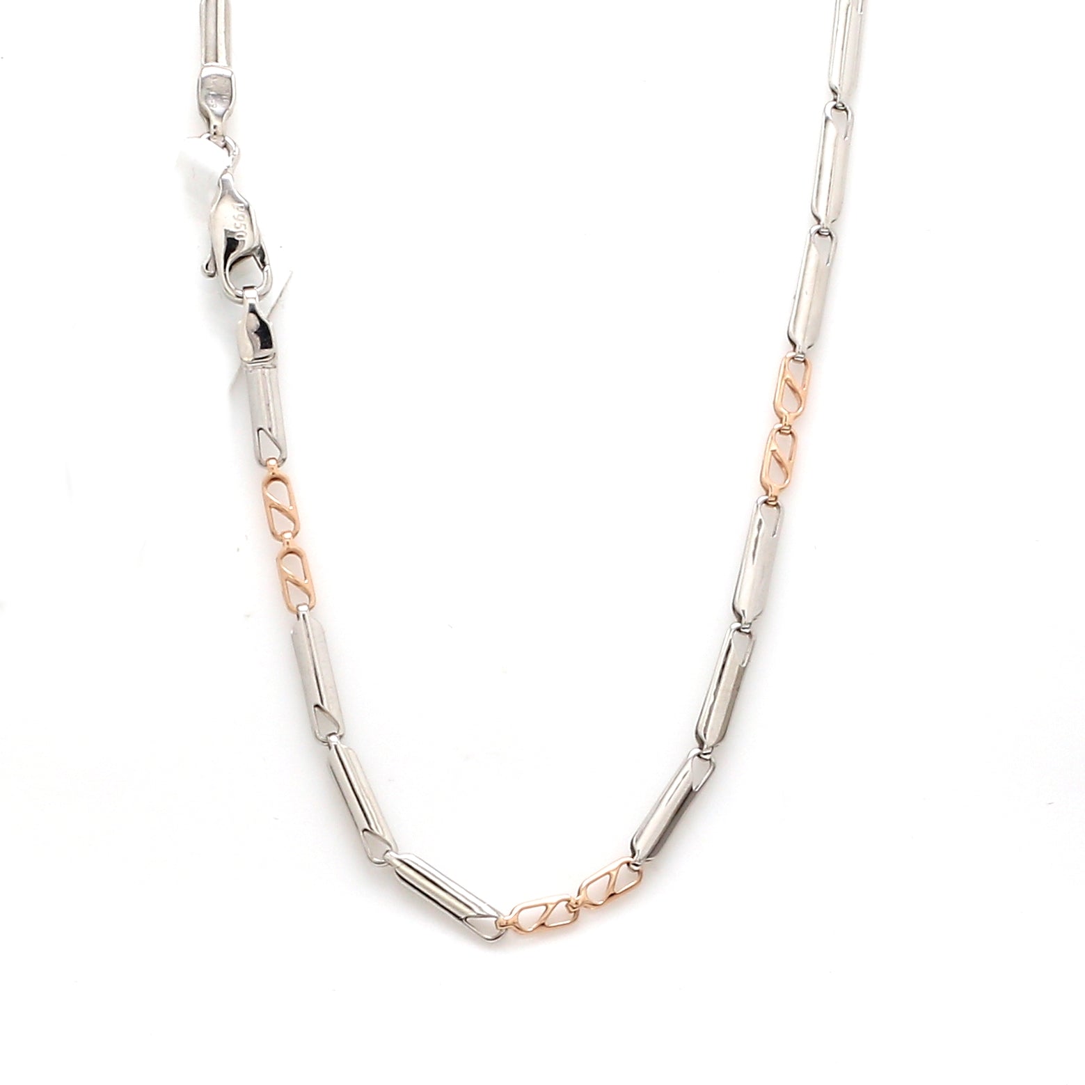 Designer Uni-Sex Platinum & Rose Gold Chain JL PT CH 1024   Jewelove.US