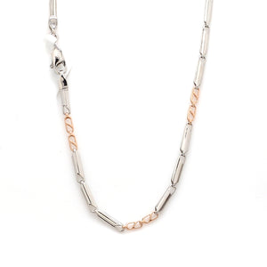 Designer Uni-Sex Platinum & Rose Gold Chain JL PT CH 1024