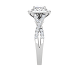 Load image into Gallery viewer, 0.50 cts Princess Cut Solitaire Double Halo Diamond Twisted Shank Platinum Ring JL PT RH PR 259   Jewelove.US

