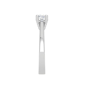 0.15 cts. Princess Cut Solitaire Diamond Platinum Engagement Ring JL PT MHD273EG   Jewelove.US