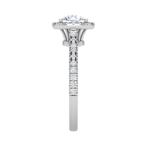 0.70 cts Solitaire Halo Diamond Shank Platinum Ring JL PT RH RD 131   Jewelove.US