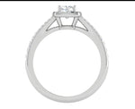 Load image into Gallery viewer, 0.50 cts Cushion Solitaire Halo Diamond Split Shank Platinum Ring JL PT RH CU 256   Jewelove.US
