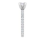 Load image into Gallery viewer, 0.50cts Princess Cut Solitaire with Diamond Shank Platinum Ring JL PT RC PR 255   Jewelove.US
