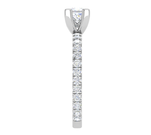 0.50cts Princess Cut Solitaire with Diamond Shank Platinum Ring JL PT RC PR 255   Jewelove.US