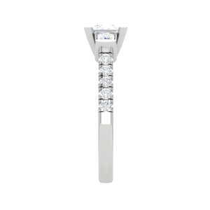 0.70 cts. Princess Cut Solitaire Platinum Shank Diamond Ring JL PT R3 PR 143   Jewelove.US