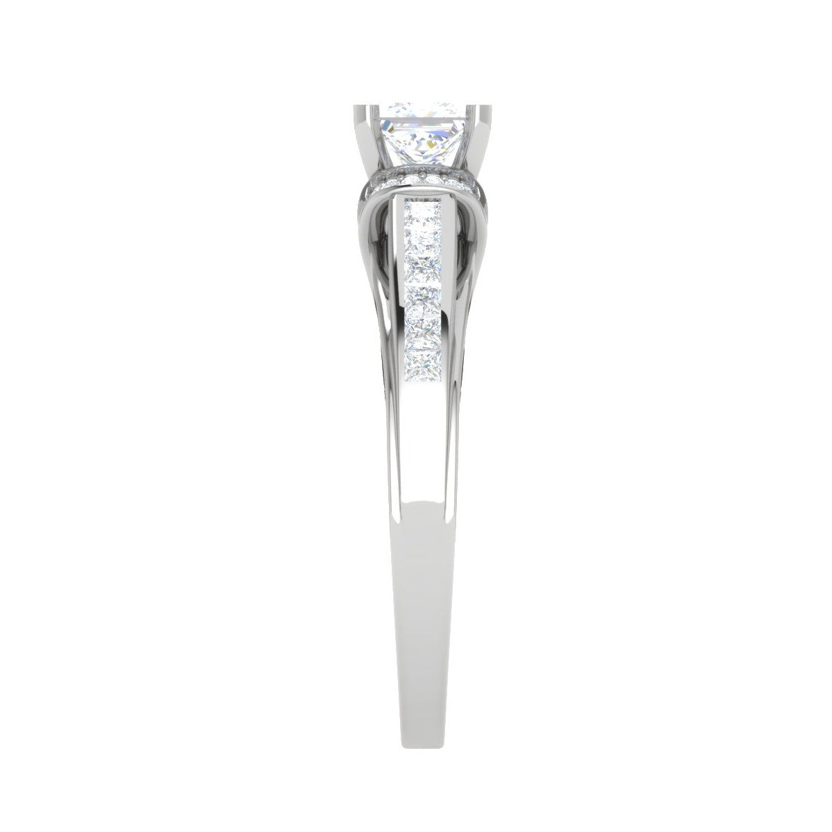 0.30 cts. Princess Cut Diamond Split Shank Platinum Solitaire Engagement Ring JL PT RP PR 206   Jewelove.US