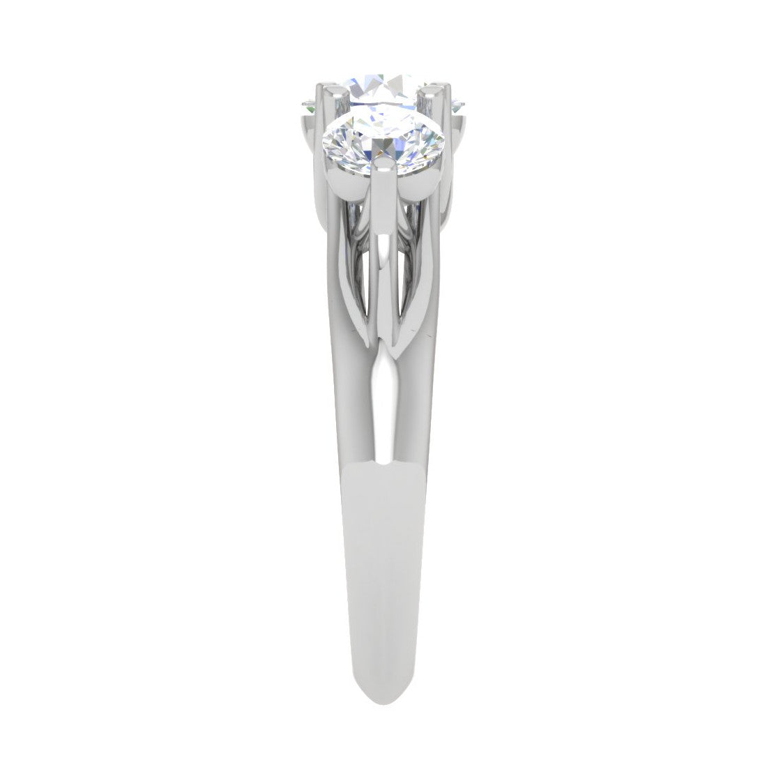 0.50 cts. Solitaire Three Stone Diamond Platinum Engagement Ring JL PT R3 RD 120-A   Jewelove.US