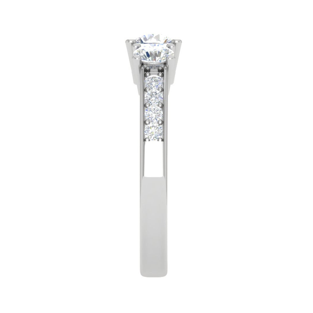 0.50 cts Solitaire Platinum Shank Diamond Ring JL PT R3 RD 107   Jewelove.US