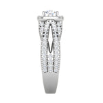 Load image into Gallery viewer, 0.50 cts Solitaire Halo Diamond Split Shank Platinum Ring JL PT RP RD 201   Jewelove.US
