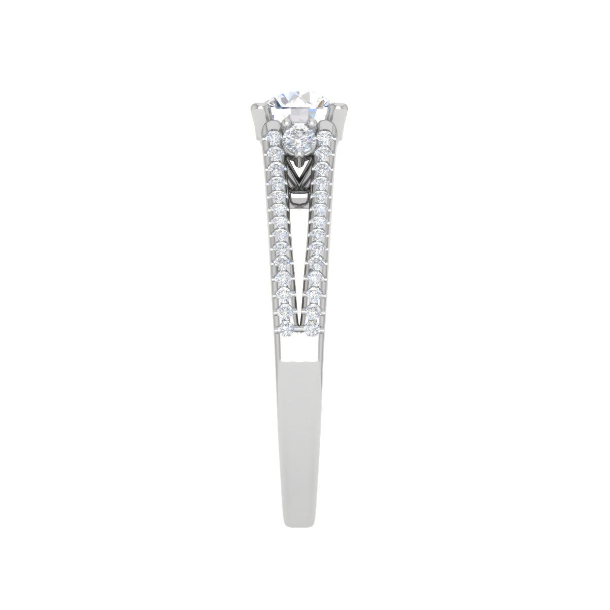 0.30cts Diamond Split Shank Solitaire Platinum Ring JL PT M00245   Jewelove.US