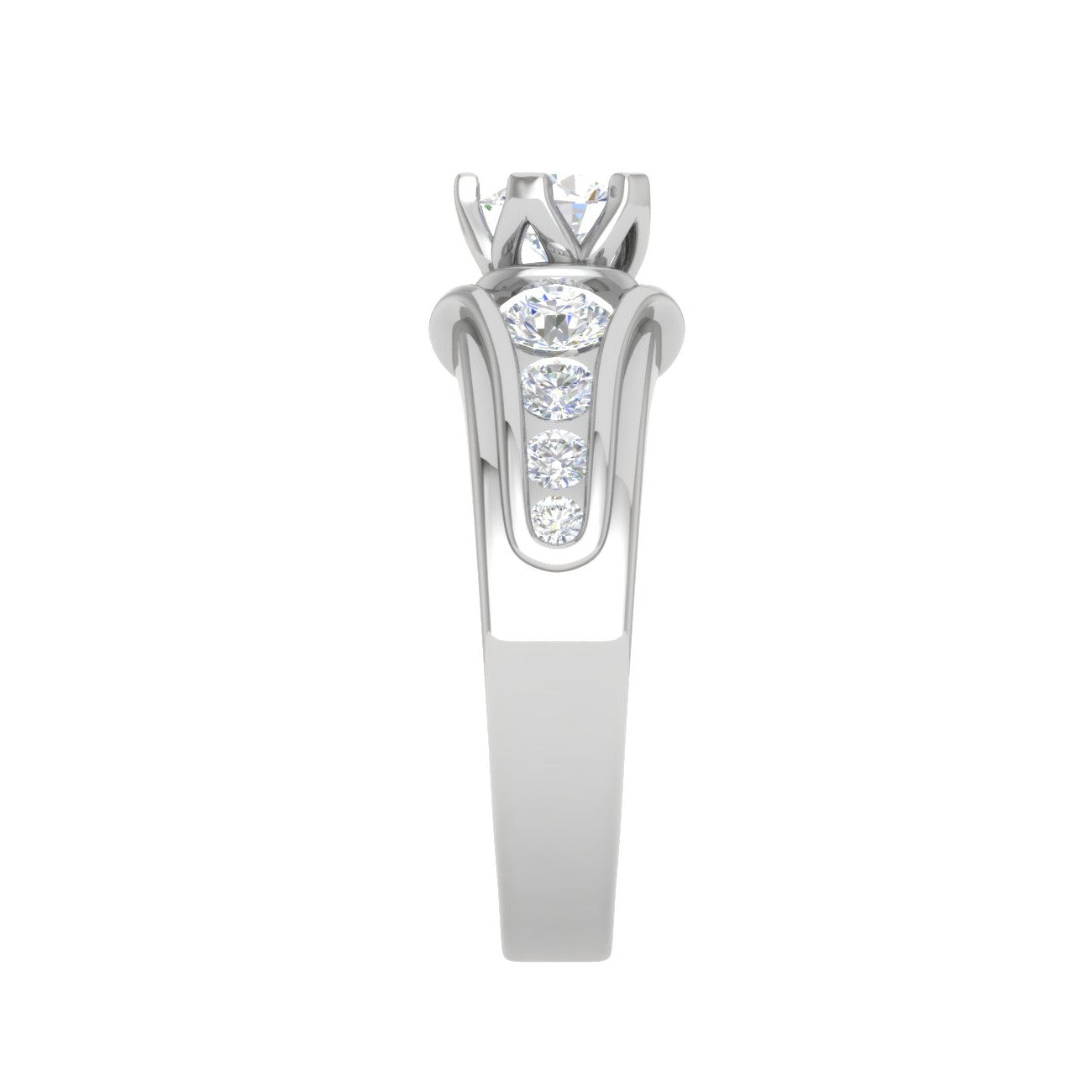 0.30cts Solitaire Diamond Shank Platinum Ring JL PT RECS1148   Jewelove.US