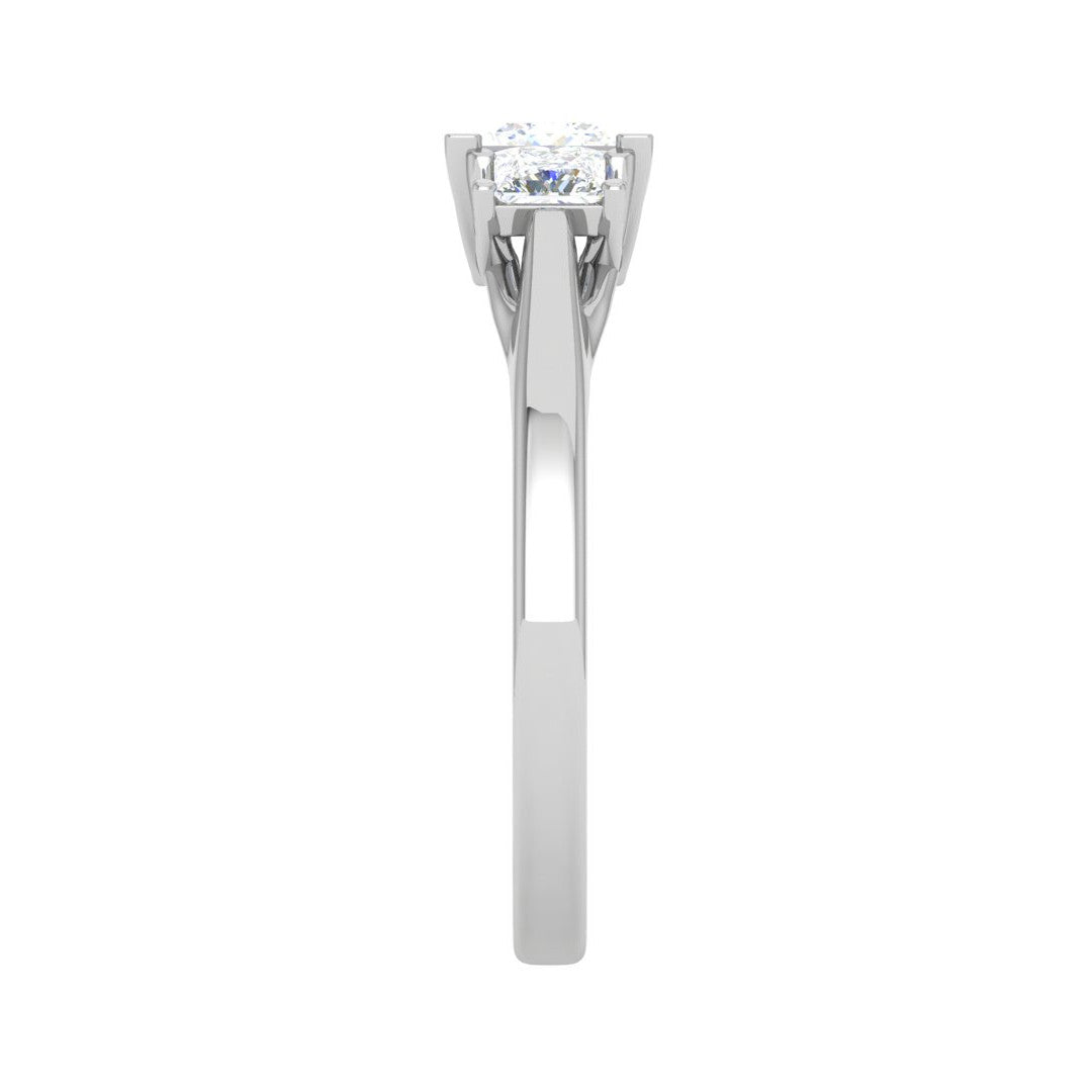 0.50 cts. Princess Cut Solitaire Platinum Diamond Ring JL PT R3 PR 158   Jewelove.US