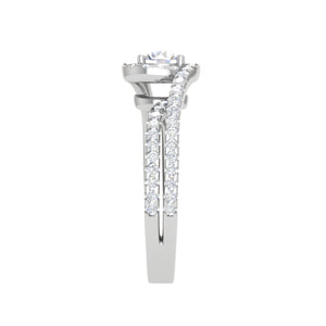 0.50cts Solitaire Halo Diamond Split Shank Platinum Ring JL PT TR1639M   Jewelove.US