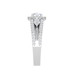 Load image into Gallery viewer, 0.50cts Solitaire Halo Diamond Split Shank with Pear Diamond Platinum Ring JL PT R3 RD 152   Jewelove.US
