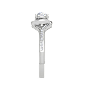 0.30 cts Solitaire Halo Diamond Shank Platinum Ring JL PT RP RD 178   Jewelove.US