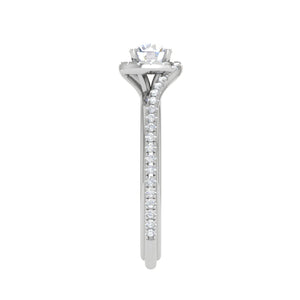 0.30 cts Solitaire Platinum Halo Diamond Shank Ring JL PT PR RD 176-A   Jewelove.US