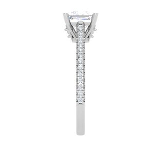 1 Carat Princess Cut Solitaire with Diamond Shank Platinum Ring JL PT RC PR 166   Jewelove.US