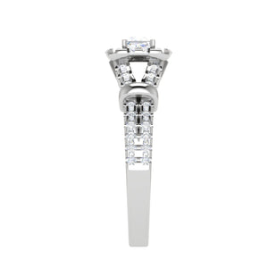 0.30 cts. Princess Cut Diamond Halo Split Shank Platinum Solitaire Engagement Ring JL PT WB5993E   Jewelove.US