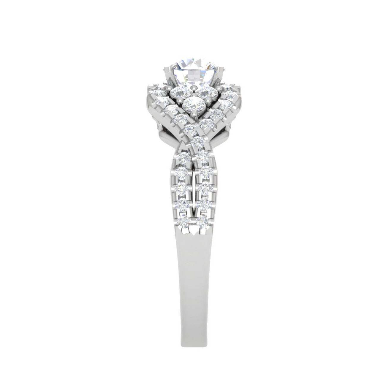 0.30 cts Solitaire Designer Platinum Diamond Twisted Shank Ring JL PT PR RD 114   Jewelove.US