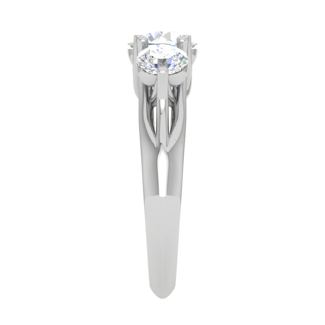 0.70 cts. Solitaire Diamond Accents Platinum Engagement Ring JL PT R3 RD 120   Jewelove.US