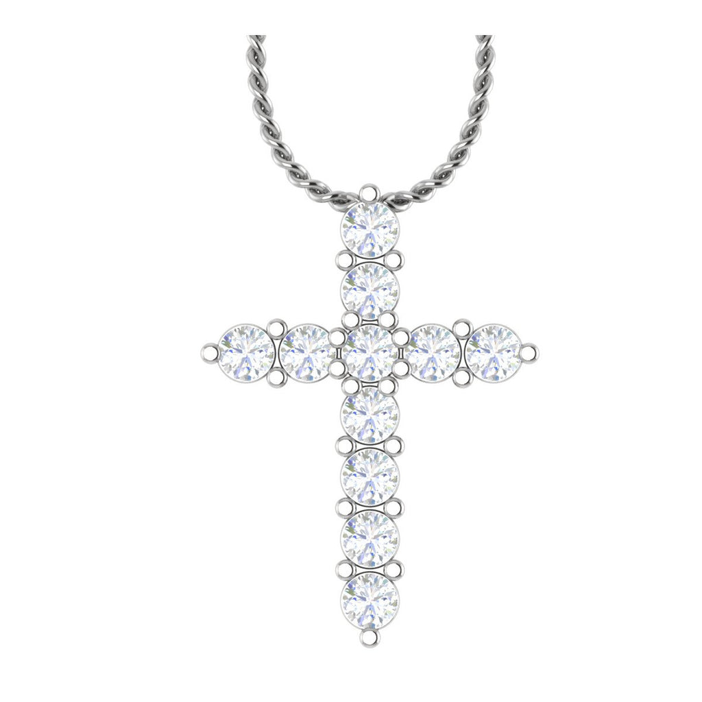 Platinum Cross Pendant with Diamonds for Women JL PT P PF RD 100  VVS-GH Jewelove.US