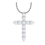 Load image into Gallery viewer, Platinum Cross Pendant with Diamonds for Women JL PT P PF RD 100  VVS-GH Jewelove.US
