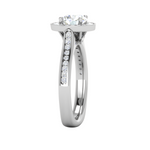 Load image into Gallery viewer, 0.70cts Solitaire Halo Diamond Shank Platinum Ring JL PT RH RD 156   Jewelove.US
