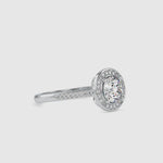 Load and play video in Gallery viewer, 0.50cts Solitaire Single Halo Diamond Shank Platinum Engagement Ring JL PT 0071
