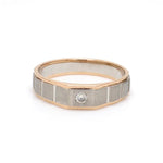 Load and play video in Gallery viewer, Men of Platinum | Square Profile Rose Gold Platinum Single Diamond Ring JL PT 994
