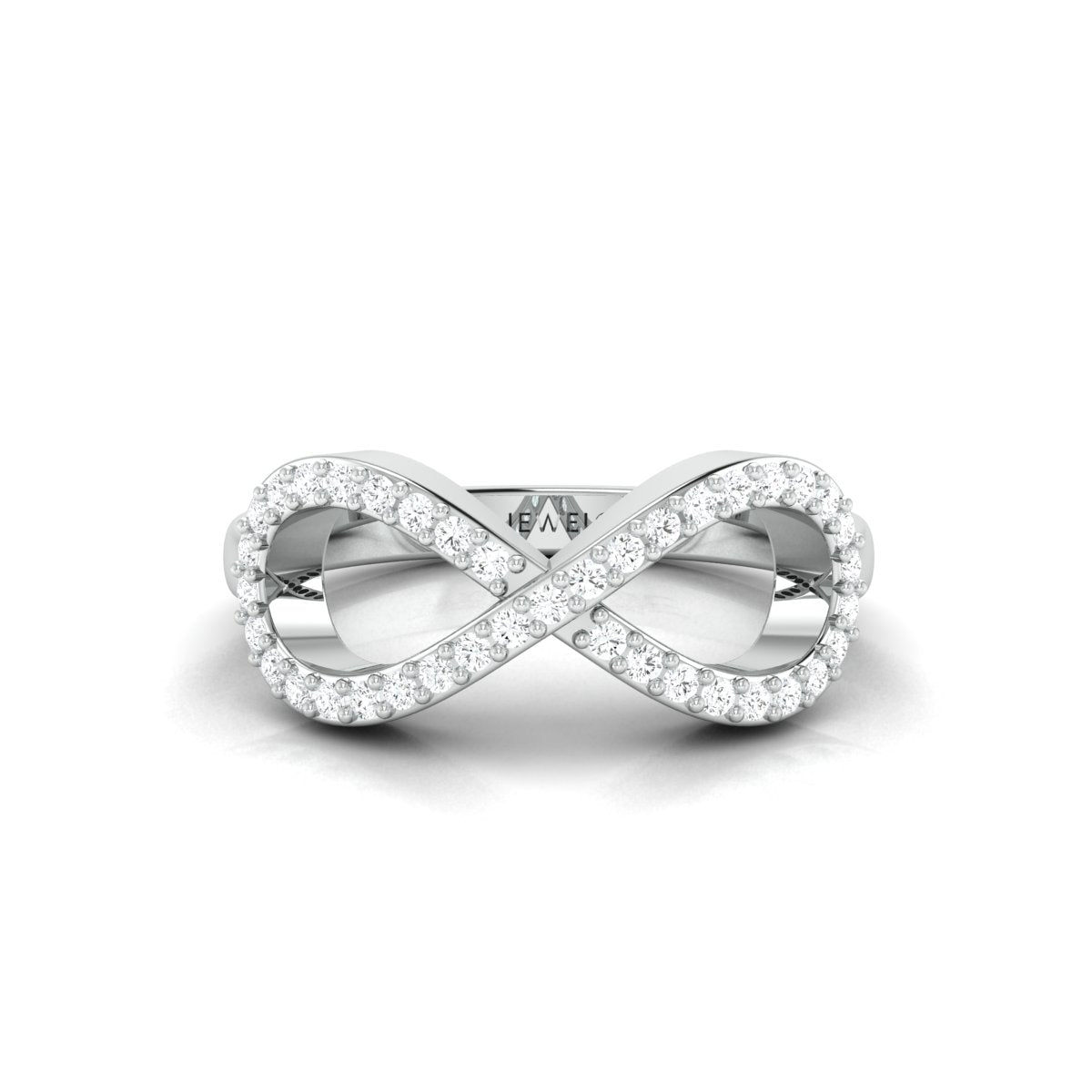 Platinum Infinity Ring with Diamonds for Women JL PT 968   Jewelove.US